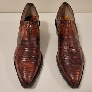 Just Justin Exotic Lizard Cowboy Shoe Boots - Brown - Size 9